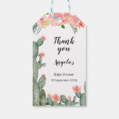 多肉質ピーチモダンありがとうラベル。 ギフトタグ (裏面)