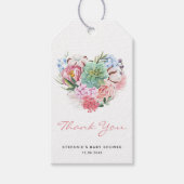 多肉質フローラハート赤ちゃんシャワーありがとう ギフトタグ (正面)