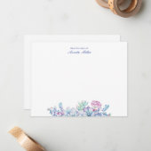 多肉質フローラパーソナライズされた文房具ノートカード ノートカード (正面/裏面インサイチュ)