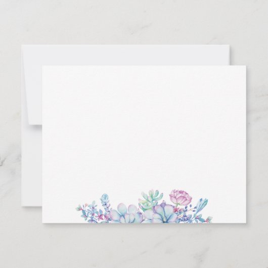多肉質フローラパーソナライズされた文房具ノートカード ノートカード (裏面)
