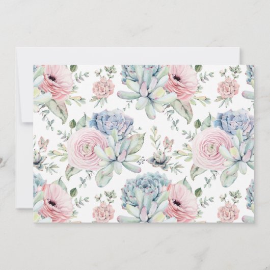 多肉質フローラ日付写真を保存 セーブザデート (裏面)