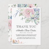 多肉質フローラ有難う葬儀札 サンキューカード (正面/裏面)