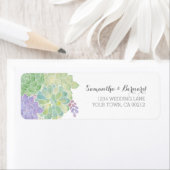 多肉質ブーケ優雅な結婚式 ラベル (インサイチュ)