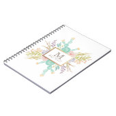 多肉質ブーケ水彩 |イニシャル ノートブック (左側)