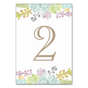 多肉質ブーケ水彩  テーブル番号