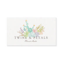 多肉質ブーケ水彩 |名刺