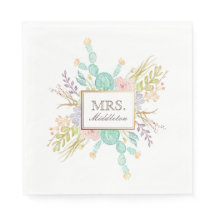 多肉質ブーケ水彩 |名前をカスタムする