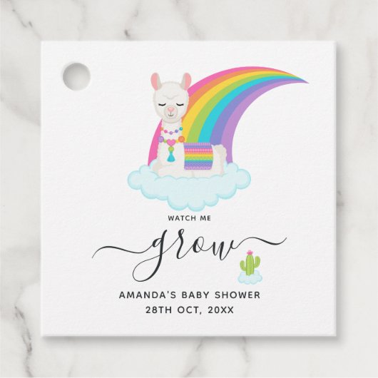 多肉質ラマ天国私が赤ちゃんシャワーを成長するのを見る フェイバータグ (正面)