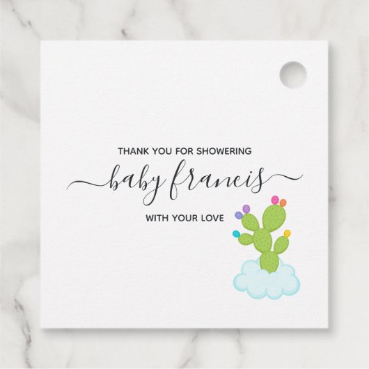 多肉質ラマ天国私が赤ちゃんシャワーを成長するのを見る フェイバータグ (裏面)