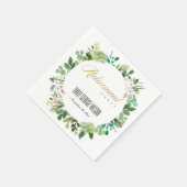 多肉質リースの葉の水色の引退 スタンダードカクテルナプキン (角)