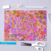 多肉質抽象芸術アートフローラピンクイエロー 薄葉紙 (クラフト)