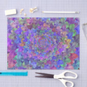 多肉質抽象芸術アートフローラ紫カラフル 薄葉紙 (クラフト)