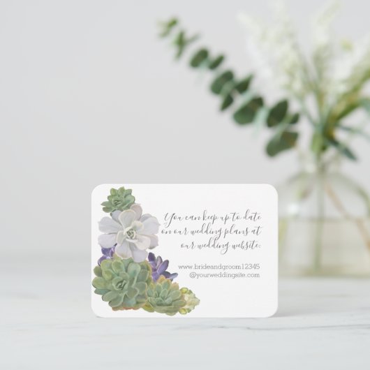 多肉質木製西ボー結婚ホのWebサイトカード エンクロージャーカード (スタンド正面)