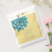 多肉質結婚の水色イエローレース フェイバーバッグ (封をした状態)