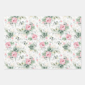 多肉質金ゴールドの緑とピンクのエレガント花 ラッピングペーパーシート (正面2)