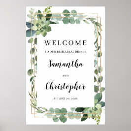 多肉質金ゴールドリハーサルのディナーサインへようこそ ポスター