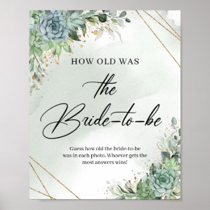 多肉金ゴールドフレーム新婦の年齢 ポスター