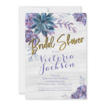 多肉金箔水彩ブライダルシャワー