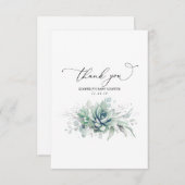 多肉銀緑の赤ちゃんシャワーありがとう サンキューカード (正面/裏面)