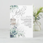 多肉銀緑ブライダルシャワー茶パーティー 招待状 (スタンド正面)