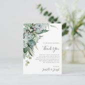 多肉青緑グリーンサンキュー披露宴カード ポストカード (スタンド正面)