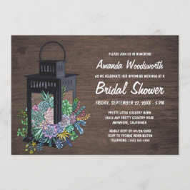 多肉類とランタンブライダルシャワー招待状 招待状