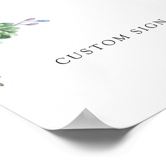 多肉類の徴候と文字カスタム ポスター (角)