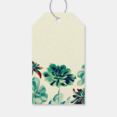 多肉類フローラ結婚ティール（緑がかった色） ギフトタグ (裏面)