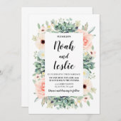 多肉類フローラ結婚式招待状 招待状 (正面/裏面)