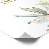 多肉類ブライダルシャワーウェルカムサイン ポスター (角)