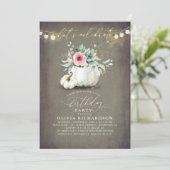 多肉類及びカボチャ秋素朴誕生日 招待状 (スタンド正面)