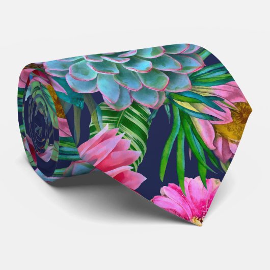 多肉類熱帯庭園 ネクタイ (ロール)