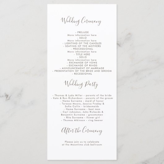 多肉類結婚式 プログラム (裏面)