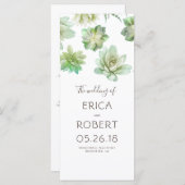 多肉類結婚式 プログラム (正面/裏面)