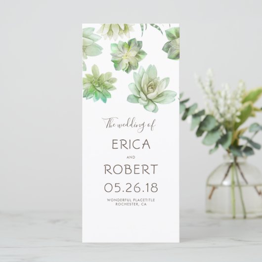 多肉類結婚式 プログラム (スタンド正面)