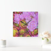 多肉類 スクエア壁時計 (ホーム)