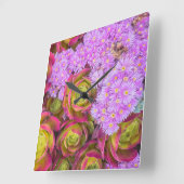 多肉類 スクエア壁時計 (傾斜)