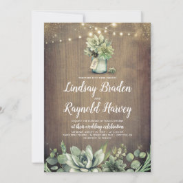 多肉類 |素朴緑の国のバ結婚ン 招待状