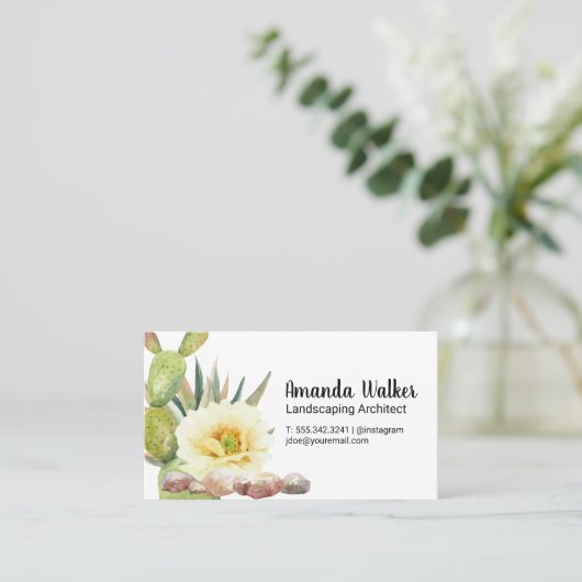 多肉類 | 花と岩 名刺 (スタンド正面)