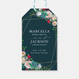 多肉類&金ゴールドシック結婚ズ ギフトタグ