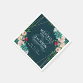 多肉類&金ゴールドシック結婚ズ スタンダードカクテルナプキン (角)