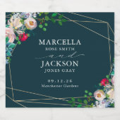 多肉類&金ゴールドシック結婚ズ スパークリングワインラベル (シングルラベル)