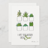 多肉食おもしろいの誕生日カード、植物のパンプカード サンキューカード (正面/裏面)