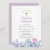 多肉食と十字架 |ガールファースト聖餐式 招待状 (正面/裏面)