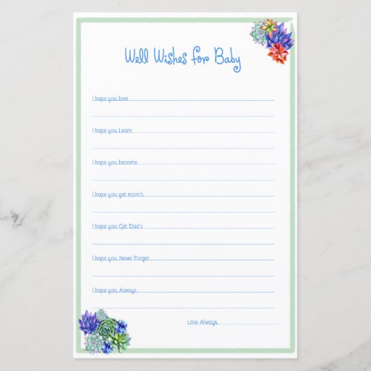 多肉食の赤ちゃんシャワー活動を願う (正面)