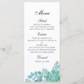 多肉食結婚のディナーメニュー。サボテンのメニューパーティー メニュー (正面)