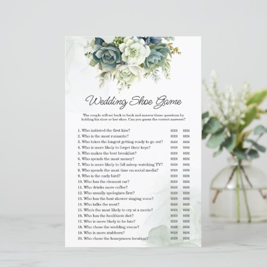 多肉食結婚またはカップルのシャワーシューゲーム (スタンド正面)