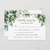 多肉食選択ユーカリプスグリーン結婚リー 出欠カード (正面/裏面)