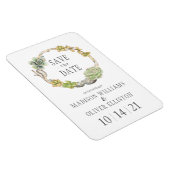 多肉、小枝、石 |日付の保存 マグネット (右側)