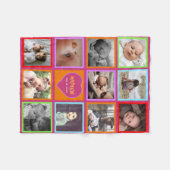 多色おもしろい フリースブランケット (正面(横))